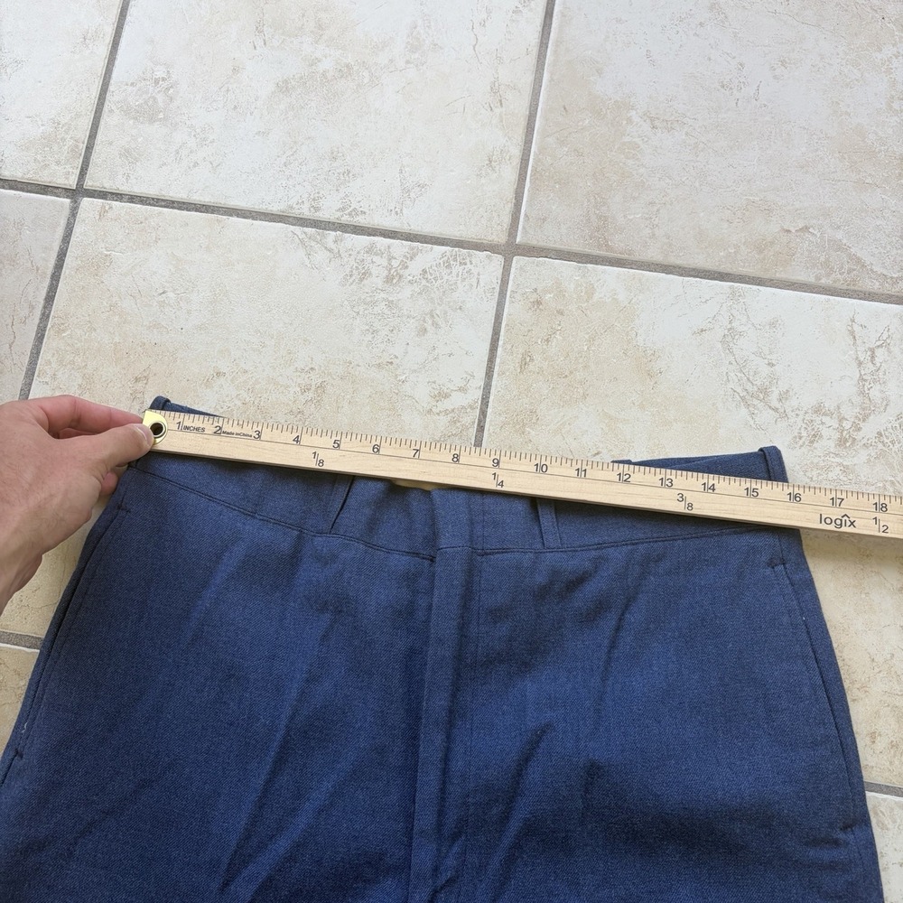 Vtg Military Pants Men 34x34 (Fits 32x28) Blue Wool Serge Air Force Trousers 60s - Picture 7 of 11